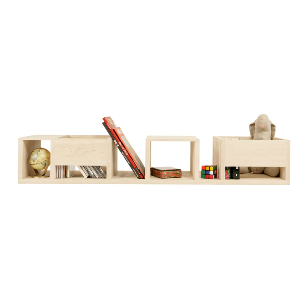 Etagère murale Secret - Bouleau vernis blanchi